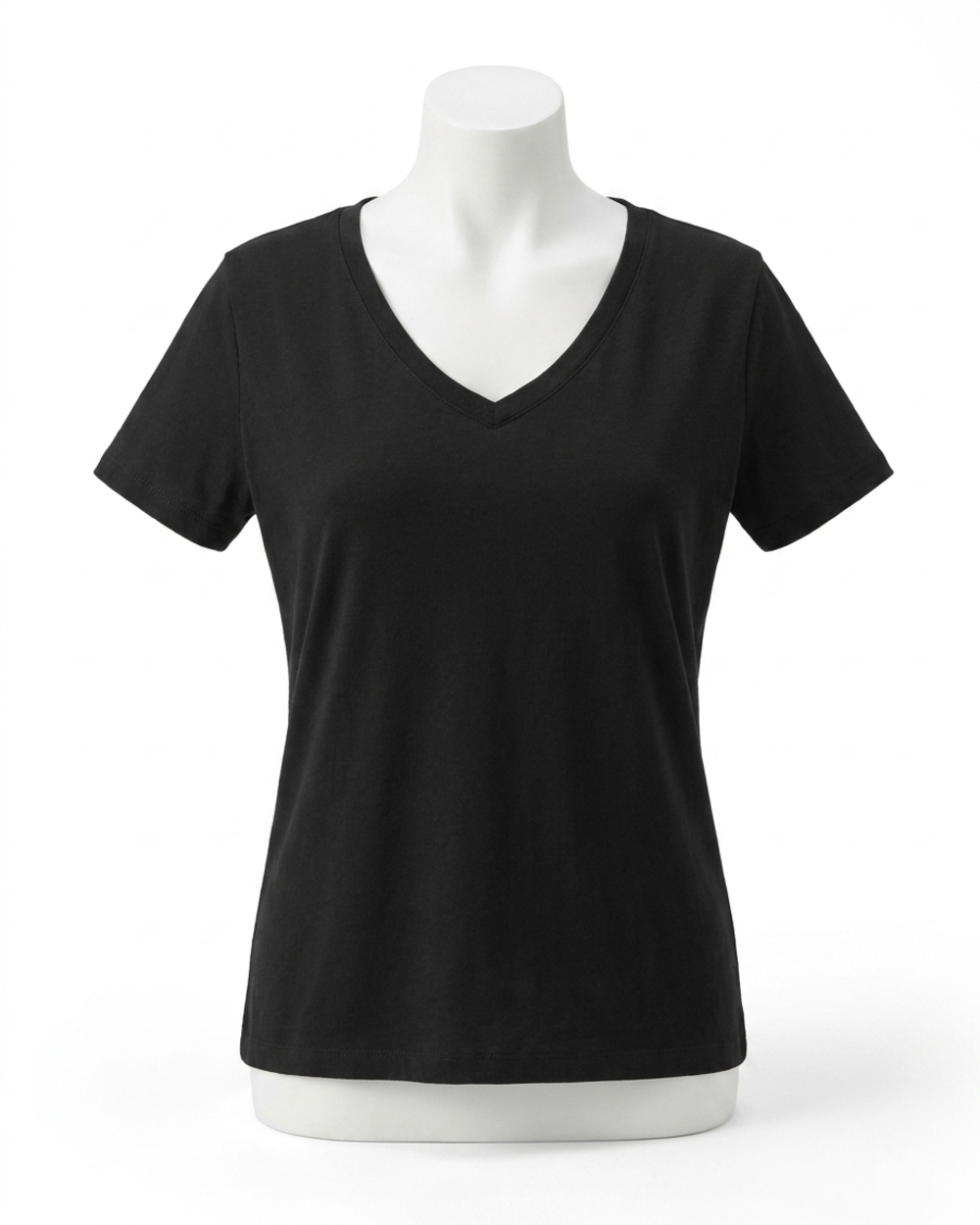 NEW DEAR JOHN DENIM madi v neck jersey short sleeve tee in black